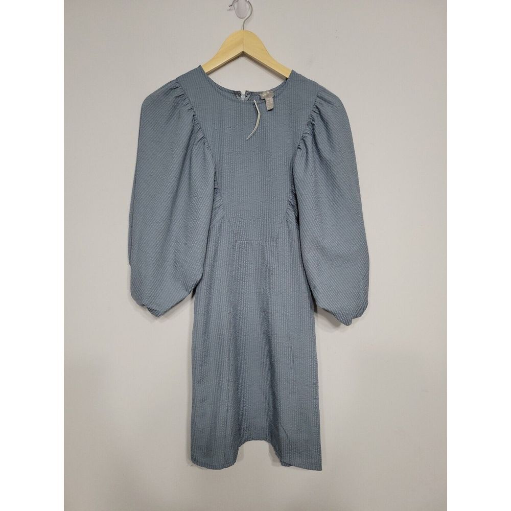 Asos Women's Dress Size 6 Small Blue Mini Puff Sleeve Cottage Core Baby Doll Nwt